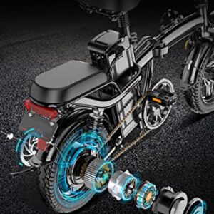 Upgrade Folding Electric Bicycle for Adults 400W 48V15Ah Build-in Lithium Large Battey Long Range 20 * 4.0" Fat Tire E-Bike All Terrien Mountain Snow Beach City Cruiser Electric Bike Engine Pro