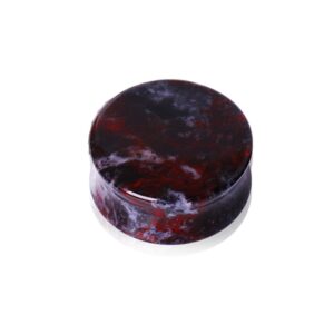 blue palm jewelry pair of chicken blood stone double flare stone ear plugs expander gauges 2ga - 1 inch e603