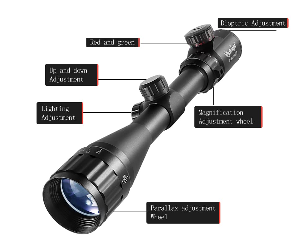 BESTSIGHT 4-16X40 Rifle Scope for Hunting,Red and Green Illuminated,SFP 4-16X Gun Scope with 20mm Mount for Long Range Shooting