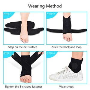 AYNEFY Ankle Support Brace, Tendon Support Sleeve Adjustable Wrap for Plantar Compression Strap Acute Injury Rehabilitation Effective Relief Chronic Discomfort Arthritis