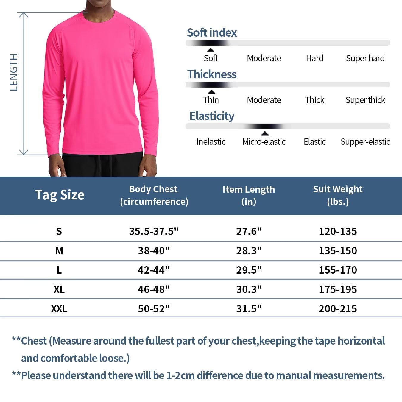 Zengjo Mens Athletic Shirts Long Sleeve(Light Blue,L)