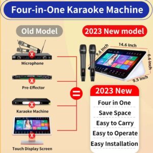 2023 New Inandon Karaoke Machine,15.6 Inch Touch Screen Phone App Control Free Cloud Download Songs All in One Karaoke System with Mic, KTV Singing Chinese Karaoke Player for Home Party,6T,White