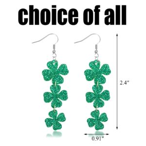 St.Patrick's Day Earrings Shamrock Earrings for Women Good Luck Charm Leaf Dangle Earrings for Womens Green Hat Drop Friendship Earrings Earrings Jewelry Gift