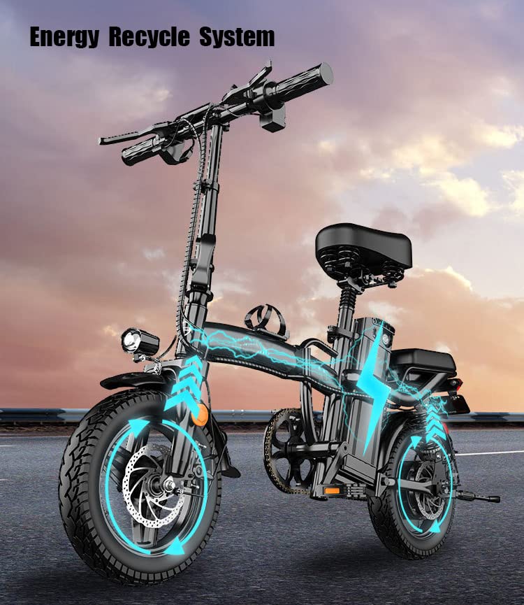 Upgrade Folding Electric Bicycle for Adults 400W 48V15Ah Build-in Lithium Large Battey Long Range 20 * 4.0" Fat Tire E-Bike All Terrien Mountain Snow Beach City Cruiser Electric Bike Engine Pro