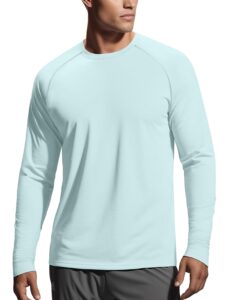 zengjo mens athletic shirts long sleeve(light blue,l)