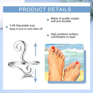 FIBO STEEL 12Pcs Adjustable Toe Rings for Women Open African Toe Rings Summer Beach Foot Jewelry