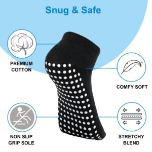 simjubita Non Slip Socks, Anti Skid Socks with Gripper Gel for Home, Hospital, Yoga, Pilates, Barre, Elderly, Pregnancy, 2 Packs, Size 5.5-9.5