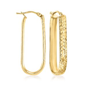 Canaria Italian 10kt Yellow Gold Oval Hoop Earrings