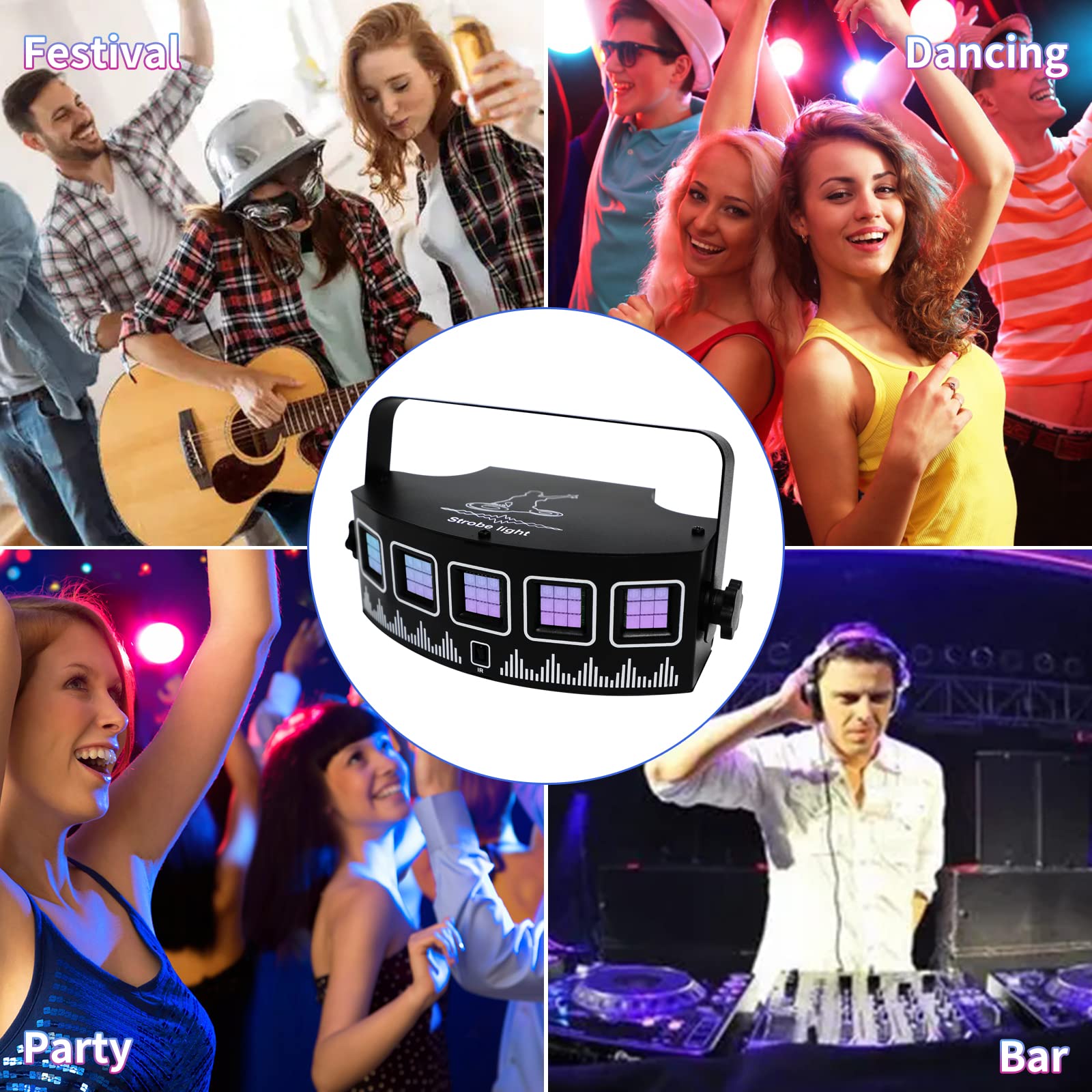 Strobe Light for Parties led Disco Dancing Party bar Mini Indoor RGB Sound Activated & Speed Control DJ Flashing Light for Parties Light