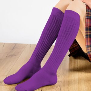 BOOPH Slouch Socks Women Scrunch Sock Knee High Slouchy Socks for Women Size 6-11 Purple