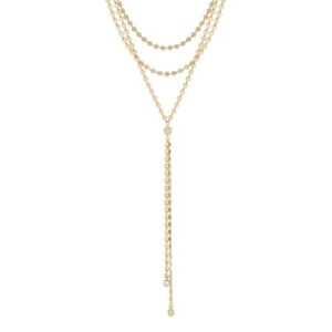 Ettika Lariat Necklace For Women. Y Necklace For Women. Royal Layered Lariat Necklace. 18k Gold Plated Crystal Chain, Jewelry