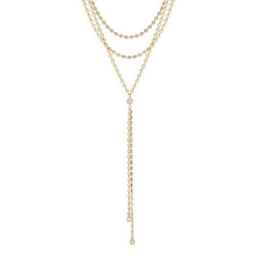 Ettika Lariat Necklace For Women. Y Necklace For Women. Royal Layered Lariat Necklace. 18k Gold Plated Crystal Chain, Jewelry