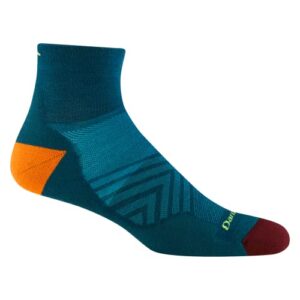 darn tough men's run 1/4 ultra-lightweight with cushion sock (style 1040) - dark teal, x-large