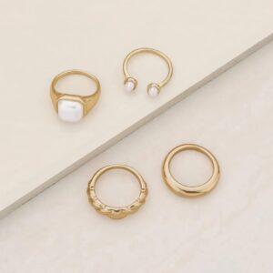 Ettika 18k Gold Plated Ring Set for Women. Ultimate Babe Stacking Ring Set. Fashion Jewelry and Accessory, 8