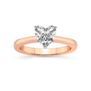 FRIENDLY DIAMONDS 1 Carat | IGI Certified Heart Shape Lab Grown Diamond Engagement Ring | 14K Or 18K in White, Yellow Or Rose Gold | Demi Four Prong Diamond Engagement Ring | FG-VS1-VS2 Quality