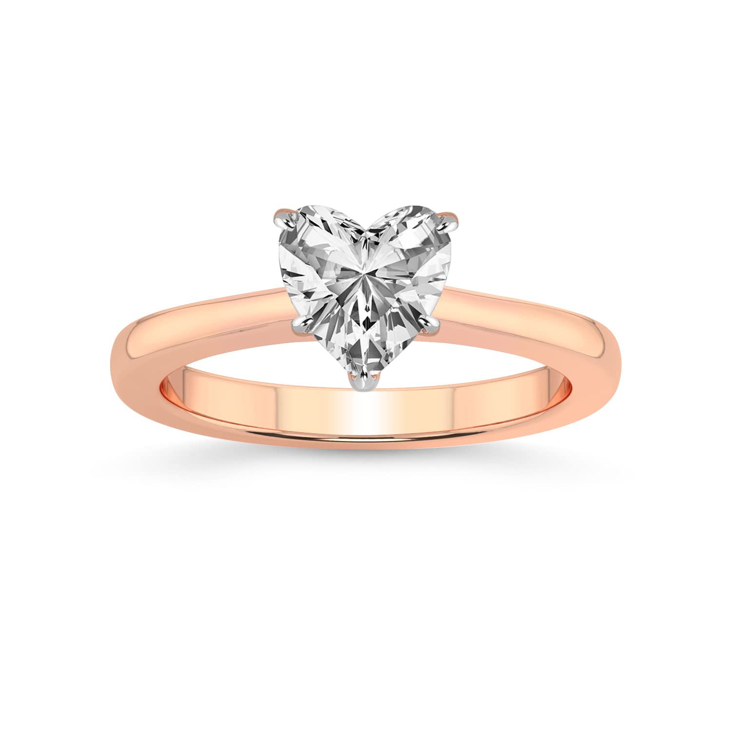 FRIENDLY DIAMONDS 1 Carat | IGI Certified Heart Shape Lab Grown Diamond Engagement Ring | 14K Or 18K in White, Yellow Or Rose Gold | Demi Four Prong Diamond Engagement Ring | FG-VS1-VS2 Quality