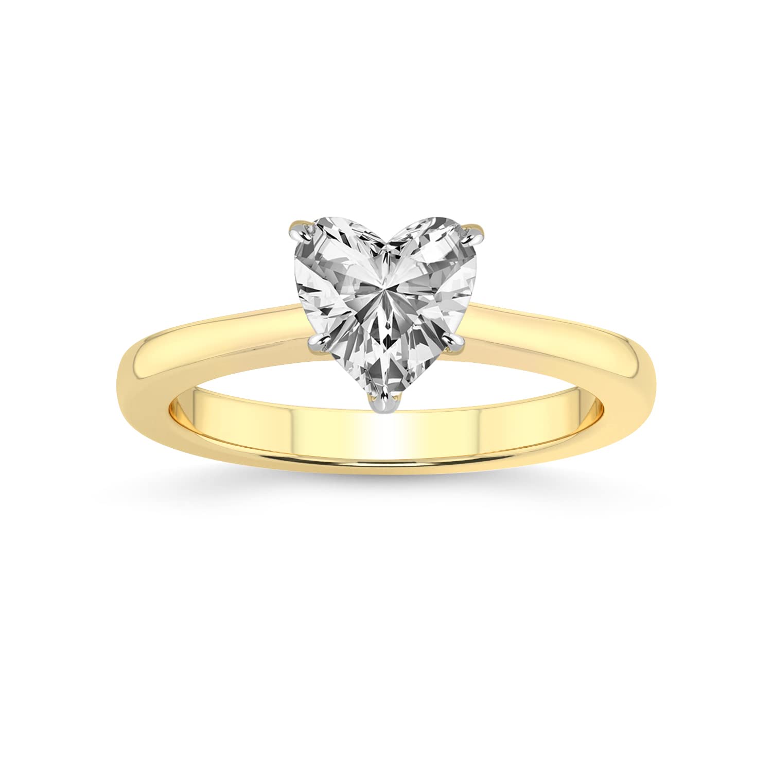 FRIENDLY DIAMONDS 1 Carat | IGI Certified Heart Shape Lab Grown Diamond Engagement Ring | 14K Or 18K in White, Yellow Or Rose Gold | Demi Four Prong Diamond Engagement Ring | FG-VS1-VS2 Quality