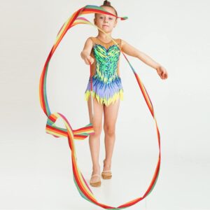 2pcs Dance Ribbons, 157.5 Inch Gymnastics Ribbon Rhythmic Dance Ribbons Baton Twirling for Artistic Dancing Kids Dancing Talent Shows