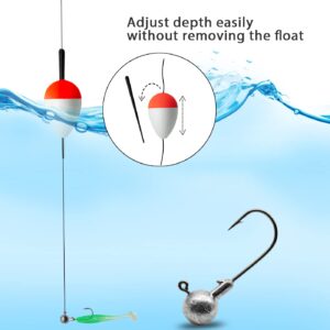 Fishing Bobbers Kit Slip Floats Set Rig Jig Heads Hook Soft Lures Adjustable Popping Cork Fishing Tackle Gear