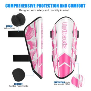 Shin Guards Soccer Youth Kids Football Shin Pads Boys Girls Toddler Adult Shin Guard Calf Protective Gear Leg Equipment ShinGuards Suitable for 4 5 6 7 8 9 10 11 12 Years Old (M, Pink)