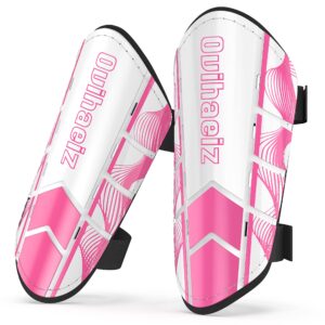 Shin Guards Soccer Youth Kids Football Shin Pads Boys Girls Toddler Adult Shin Guard Calf Protective Gear Leg Equipment ShinGuards Suitable for 4 5 6 7 8 9 10 11 12 Years Old (M, Pink)