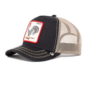 goorin bros. the farm unisex original adjustable snapback trucker hat, black (the cock), one size