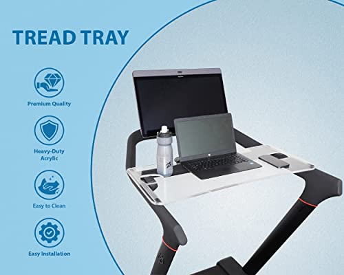 COSPARX Treadmill Tray Compatible with The New Peloton Tread - Walking Tray Holder for Laptop, Tablet, Phone - Easy Mount, Exercise Workstation for Peloton Tread (Acrylic Tray)