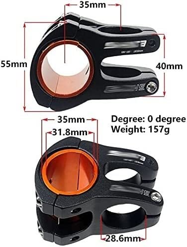 ZECHAO Mountain Road Bike Stem 35mm,Bike Stem Ultralight Stem 31.8/35mm Handlebar Stem Bike Riser Mountain AM XC DH Stem Bike Part Bike Stem (Color : Black, Size : 31.8/35mm)