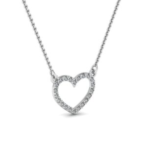 Fascinating Diamonds 1/6 Ctw Round Cut Natural Diamond Heart Lure Pendant For Women 14K White Gold SI1/SI2 Clarity And G/H Color (Premium Collection)