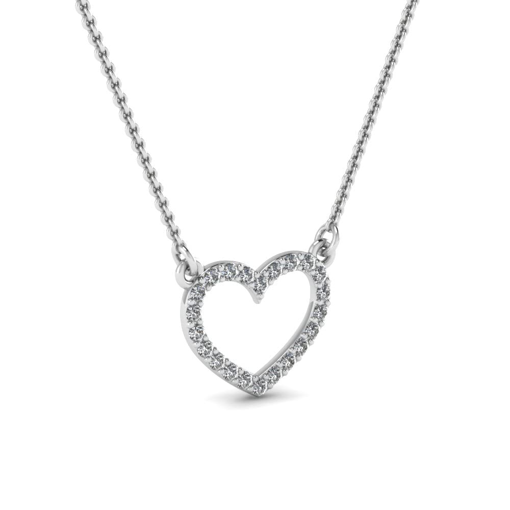 Fascinating Diamonds 1/6 Ctw Round Cut Natural Diamond Heart Lure Pendant For Women 14K White Gold SI1/SI2 Clarity And G/H Color (Premium Collection)