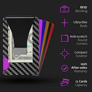 T-carbon RFID Signal Blocking Minimalist Wallet for Men,Carbon Fiber Money Clip Wallet Credit Card Holder for Husband Business Partner Pocket Wallets