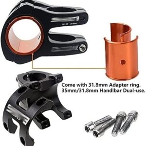 ZECHAO Mountain Road Bike Stem 35mm,Bike Stem Ultralight Stem 31.8/35mm Handlebar Stem Bike Riser Mountain AM XC DH Stem Bike Part Bike Stem (Color : Black, Size : 31.8/35mm)