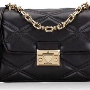 Michael Kors Serena Medium Flap Shoulder Bag In Gold/Black