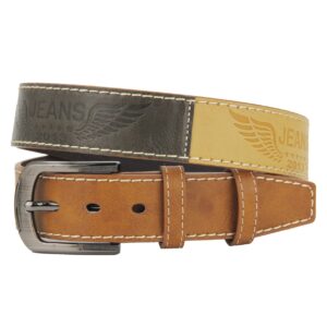 URAMAN Cowboy Embossed Leather Belts For Men With Buckle Western Country Belts for Jeans Pants Dresses Casual