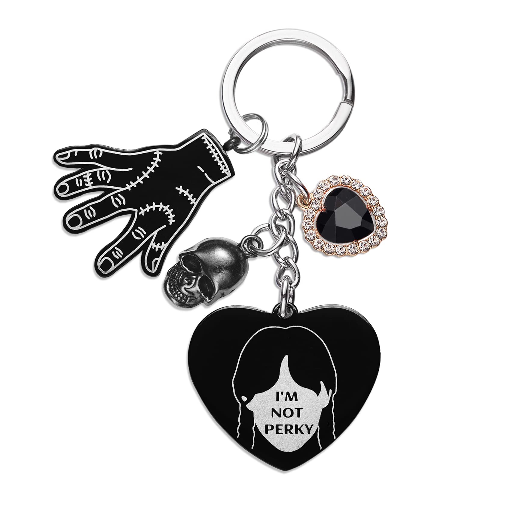 Wednesday Merchandise Keychain Wensday Gifts for BFF Daughter Teen Girls Heart Keychains Birthday Gift