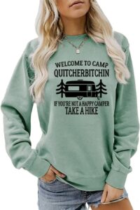 welcome to camp quitcherbitchin t-shirt, camper tees, hiking shirt, travel tee, trip 2023 t-shirt for women