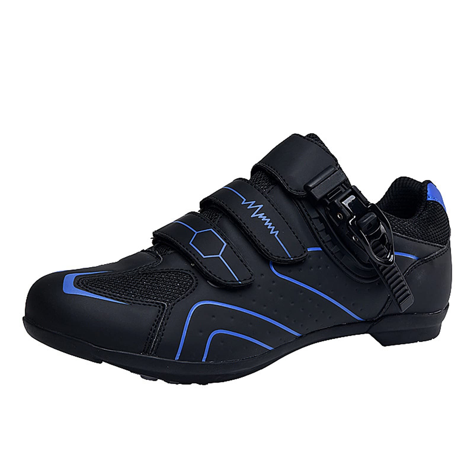 AOIROE Cycling Mountain Bike Breathable and Non-Slip Fiber Shoes Carbon Shoes Road Women's Shoes Womens Shoes (Blue, 7.5)