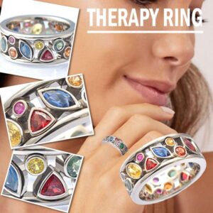 2Pcs Ionix Ring, Torina Crystal-Quartz Ionix Ring, Heathcryt Crystal-Quartz Ionix Ring, Quartz Crystal Ring with Gift Box (US 10)