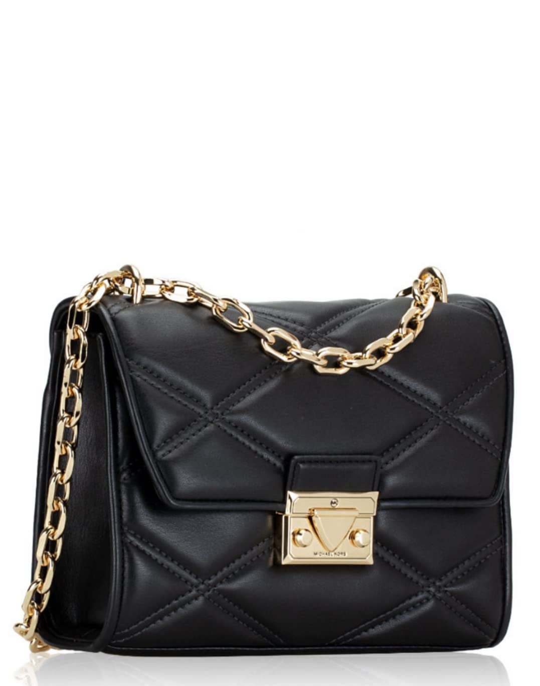 Michael Kors Serena Medium Flap Shoulder Bag In Gold/Black