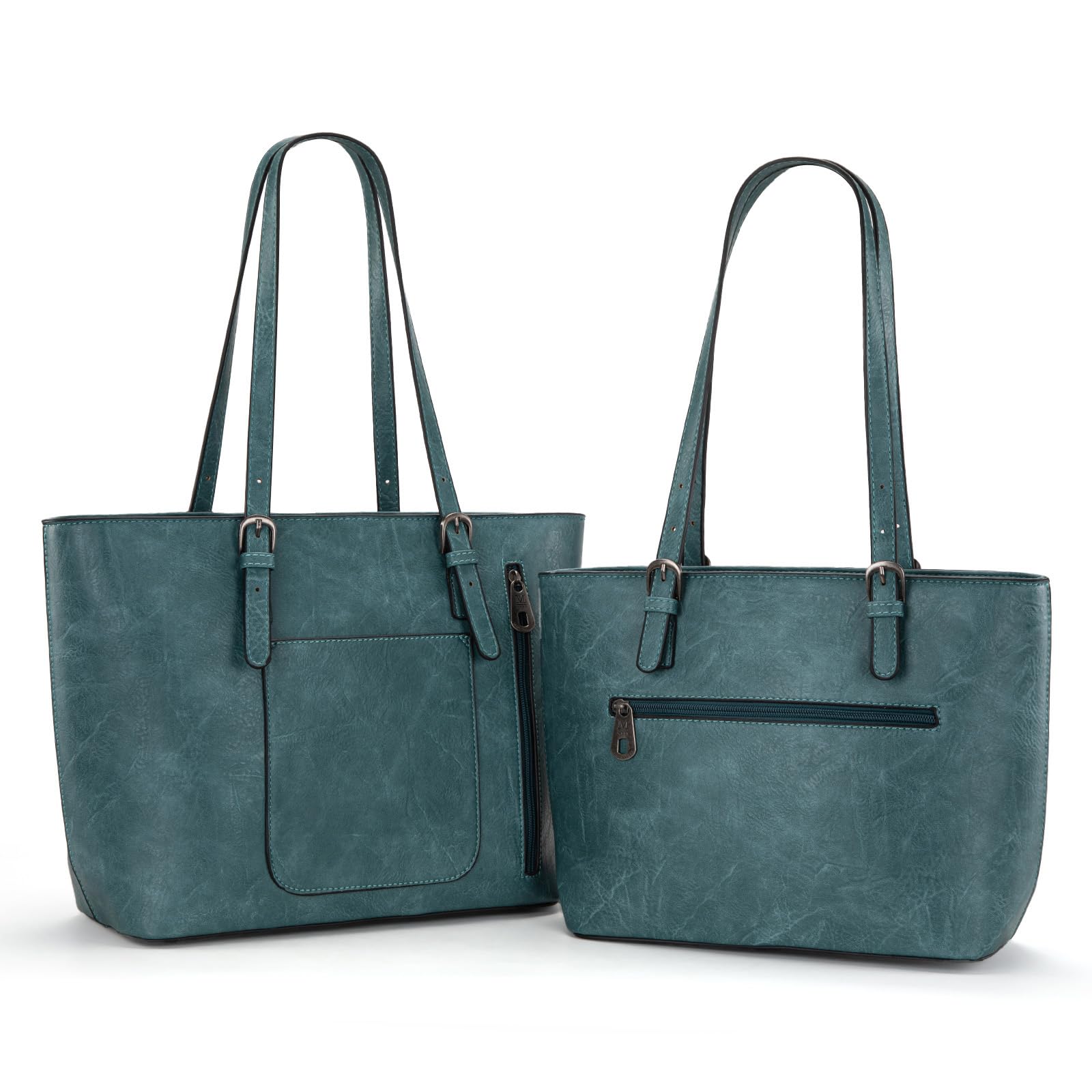 Montana West Tote Bag for Women Vegan Leather Purse and Handbags Set Embossed Collection Purse 2Pcs Set Turquoise MWC2-G052A-TQ