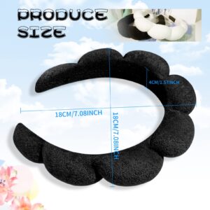 PASNOWFU Sponge Spa Headband For Women, Big Spa Hairband For Washing Face, Face Skincare Makeup Headband, No Slip Thick Hair Hoop For Spa For Makeup Removal, Black