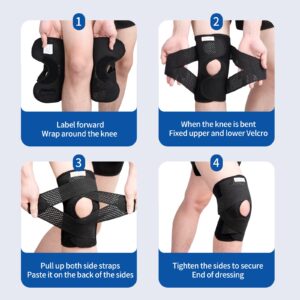 Galvaran Professional Knee Brace with Side Stabilizers, Adjustable Knee Support with Meniscus Pad& Patella Gel Pad for Meniscus Tear Knee Pain ACL MCL Injury Recovery Men & Women, Workout, Sports