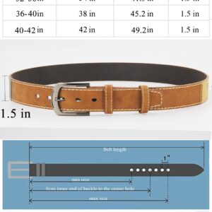 URAMAN Cowboy Embossed Leather Belts For Men With Buckle Western Country Belts for Jeans Pants Dresses Casual