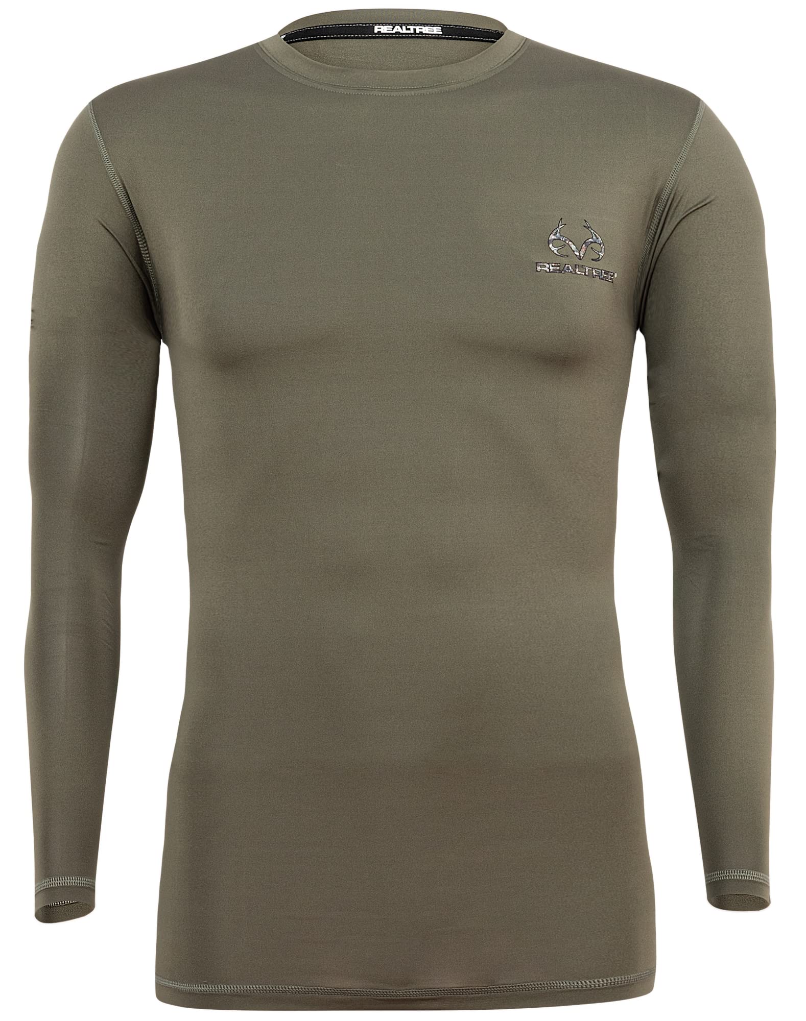 Realtree Base Layer Thermal Underwear for Men - Hunting Gear, Cold Weather Long Sleeve Shirt Long Johns Top (US, Alpha, Medium, Regular, Regular, Duffle Green)