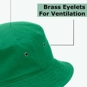 Utmost Bucket Hat 100% Cotton & Denim Lightweight Packable Outdoor Summer Beach Fishing Sun Hat(L/XL, 1pc Kelly Green)