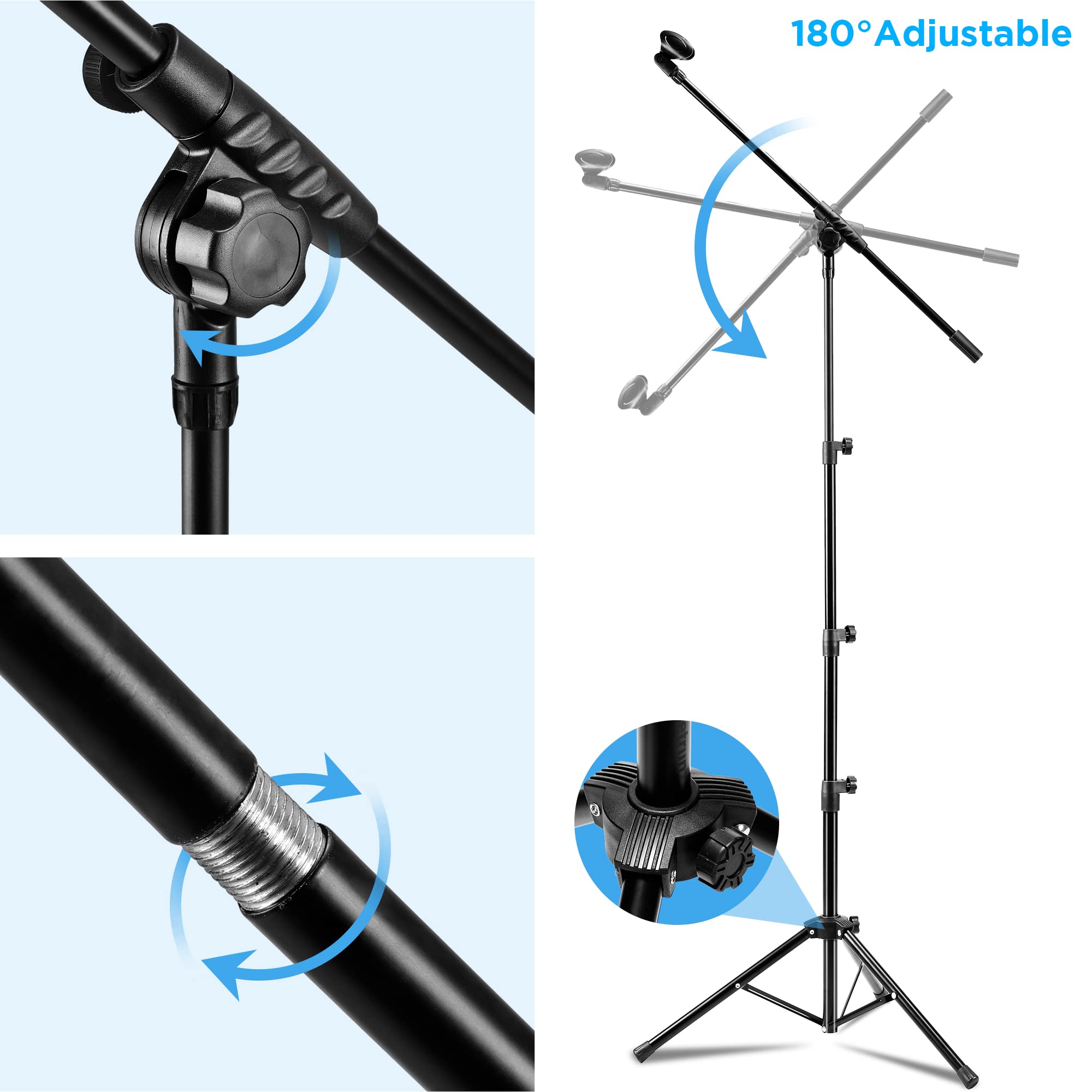 Bietrun Wireless Microphone with Microphone Stand