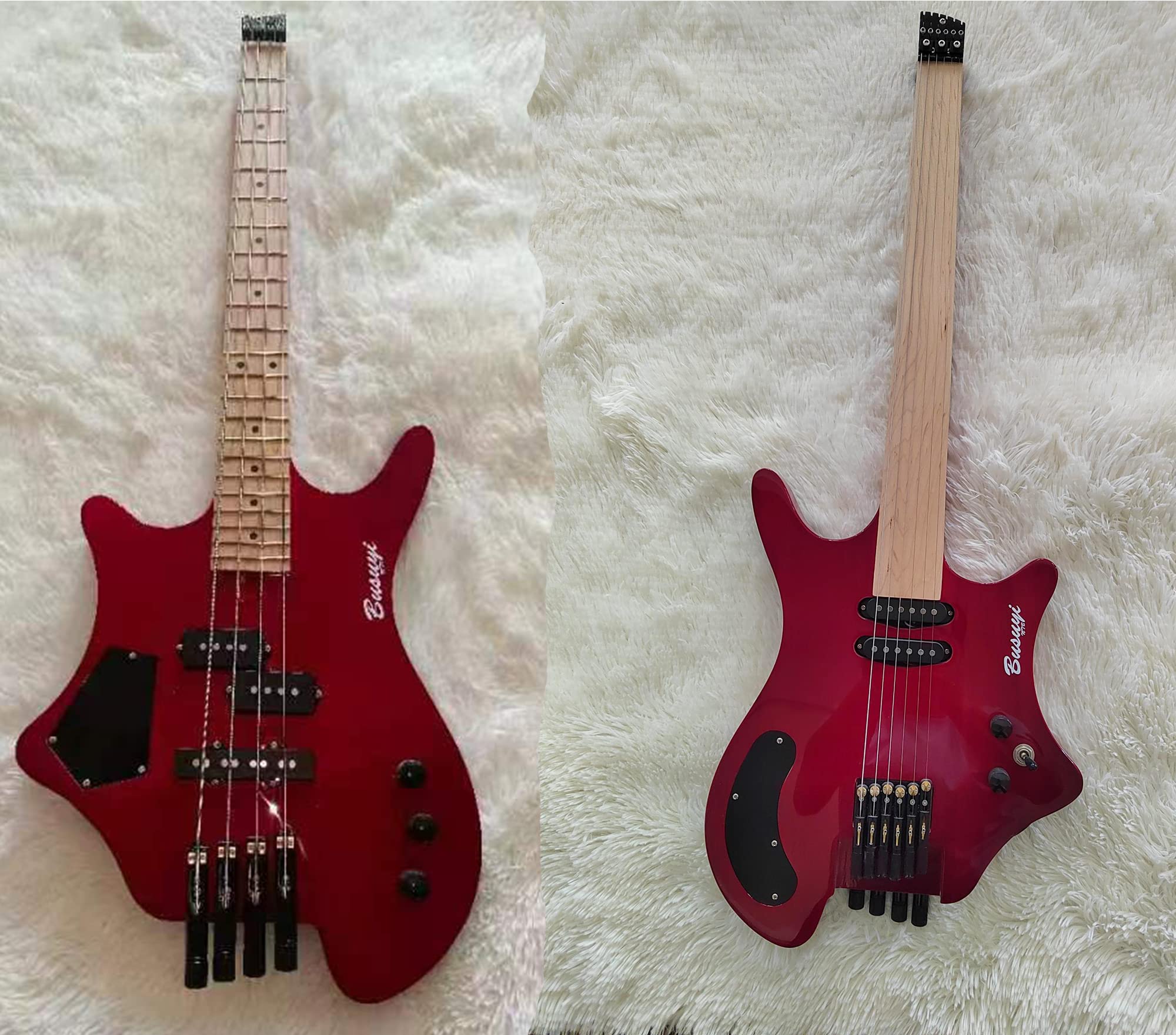 4 String Bass/ 6 String Lead Headless Fretless Bass Busuyi Guitar Right