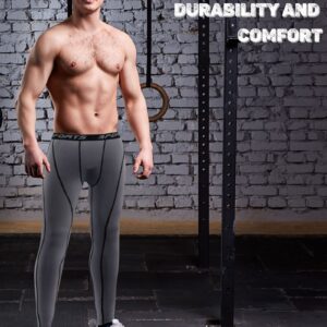 Riyiper 6 Pcs Men's Compression Pants Athletic Workout Running Tights Rapid Dry Sport Leggings Base Layer Bottom for Yoga Gym(Large) Multicolor