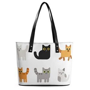 womens handbag animal cat leather tote bag top handle satchel bags for lady