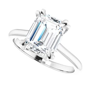 925 silver, 10k/14k/18k solid gold moissanite engagement ring, 2.0 ct emerald cut handmade solitaire ring, diamond wedding ring for women/her anniversary propose gifts, vvs1 colorless